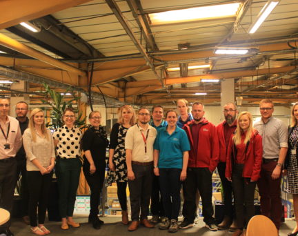 Group of Stannah of employees from their head office in Andover